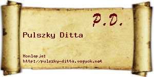 Pulszky Ditta névjegykártya